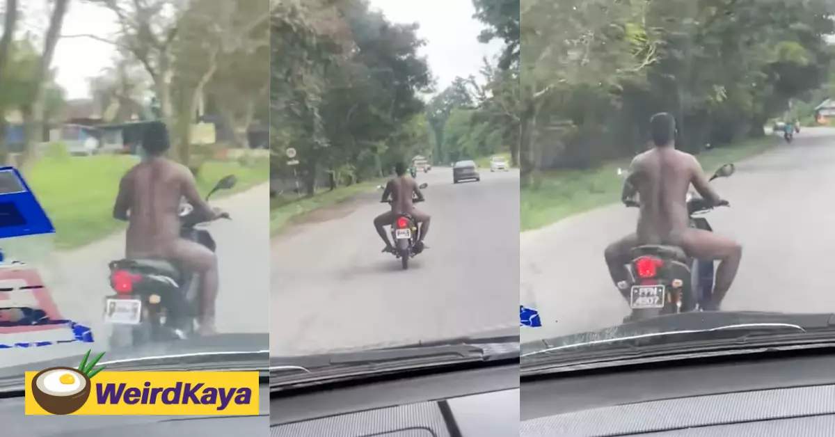 [video] motorcyclist roaming naked on the streets shocks many | weirdkaya