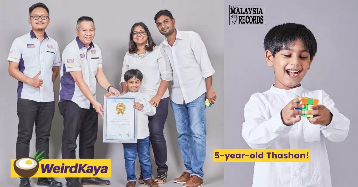 5-year-old Thashan is now the youngest Malaysian to solve the Rubik's Cube!