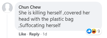 Woman uses plastic bag as 