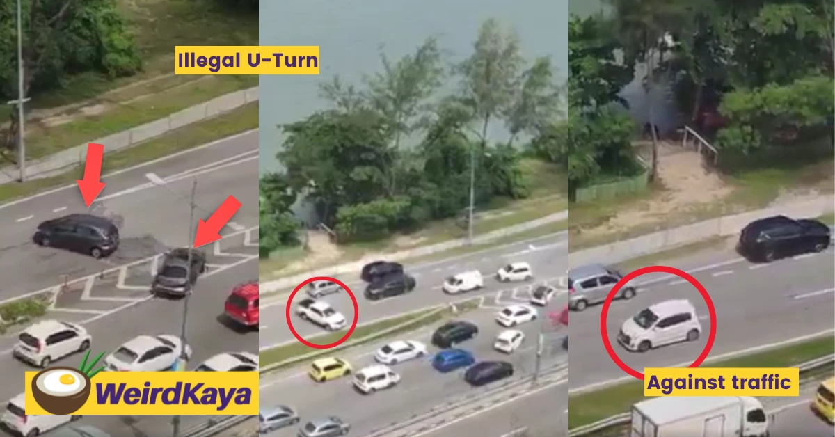 [video] drivers made illegal u-turn and drove against traffic to avoid roadblock | weirdkaya