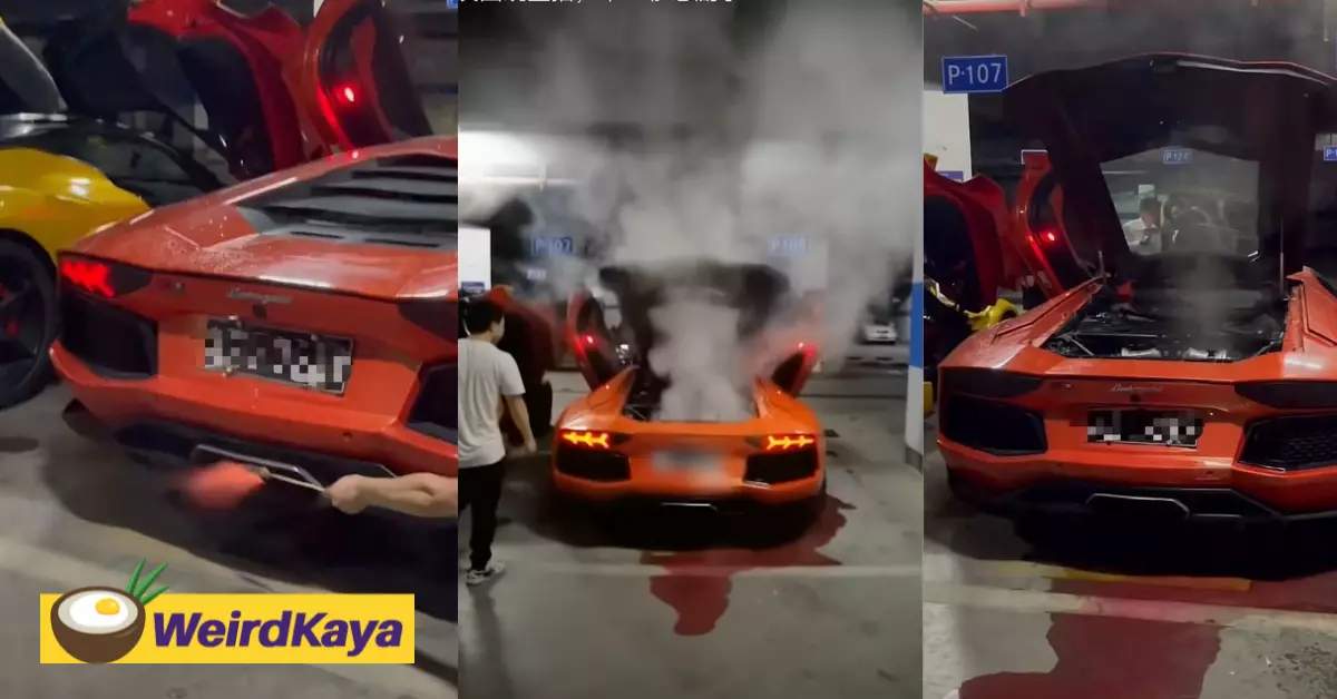 Man ruins lamborghini after trying to barbeque meat with its exhaust pipe | weirdkaya