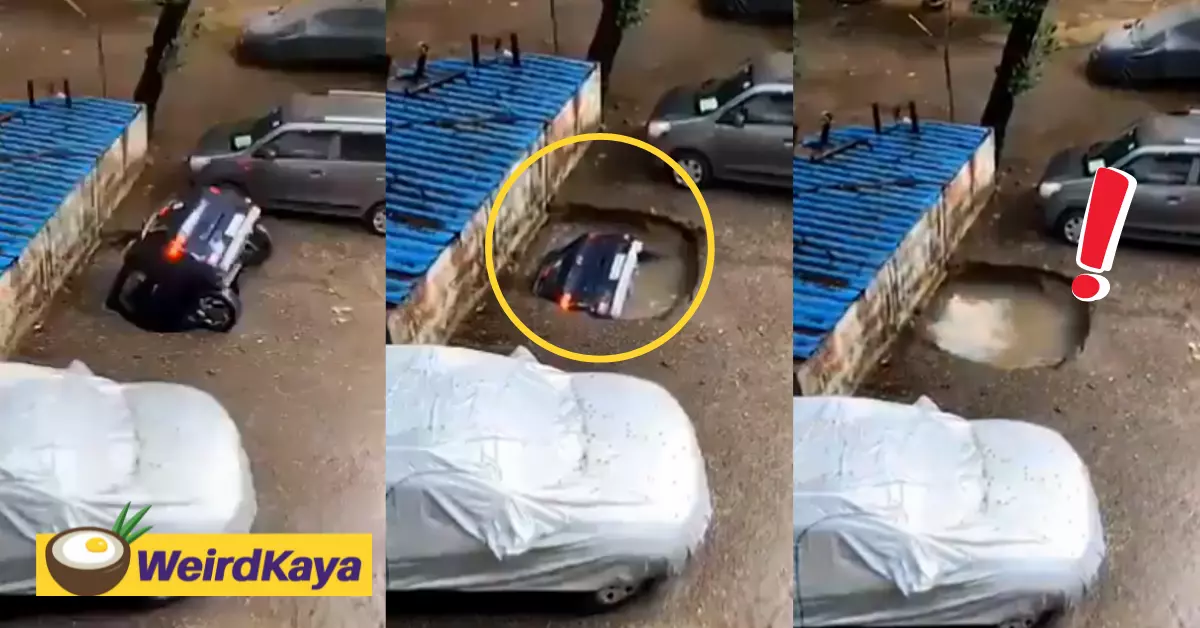 [video] terrifying footage shows car being 'swallowed' whole by a sinkhole | weirdkaya