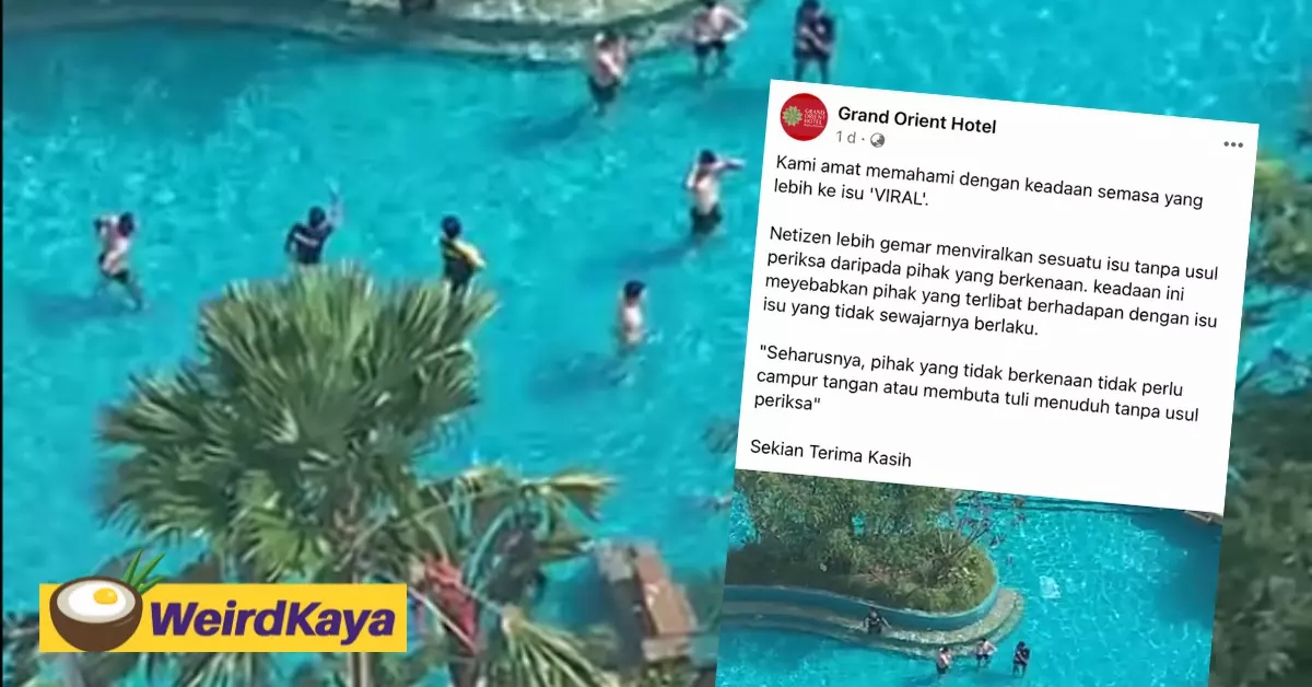 Swimming during fmco? Hotel defends itself against viral photo alleging sop violations | weirdkaya