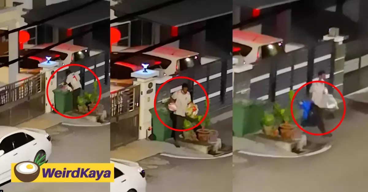 Desperate times: Man scavenges for food from rubbish bin at 3am