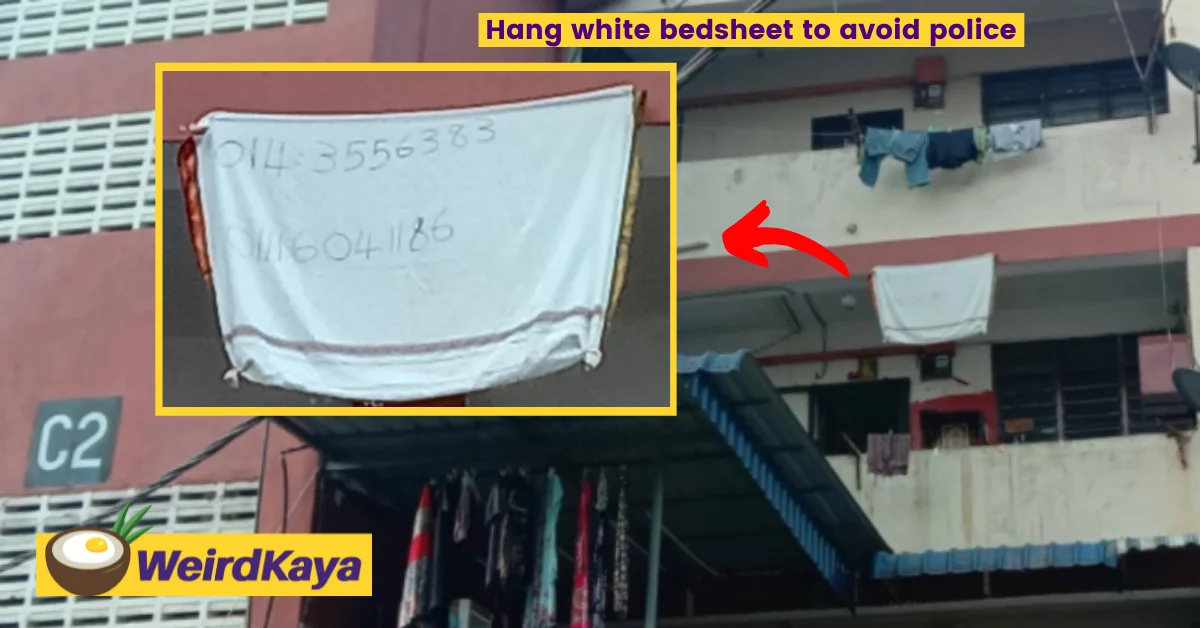 Residents hang white bedsheets and clothes instead of flags to avoid police action | weirdkaya