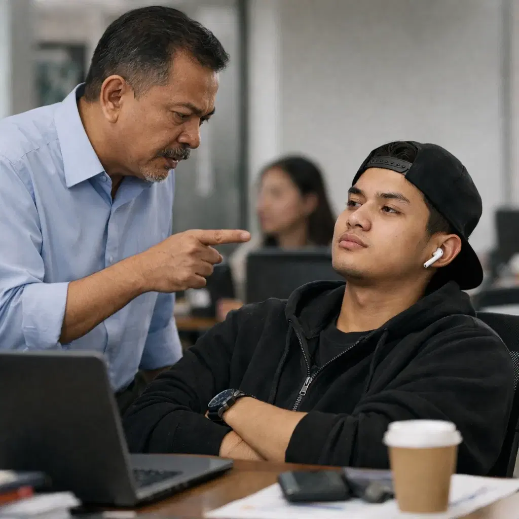 Boss scolding gen z staff