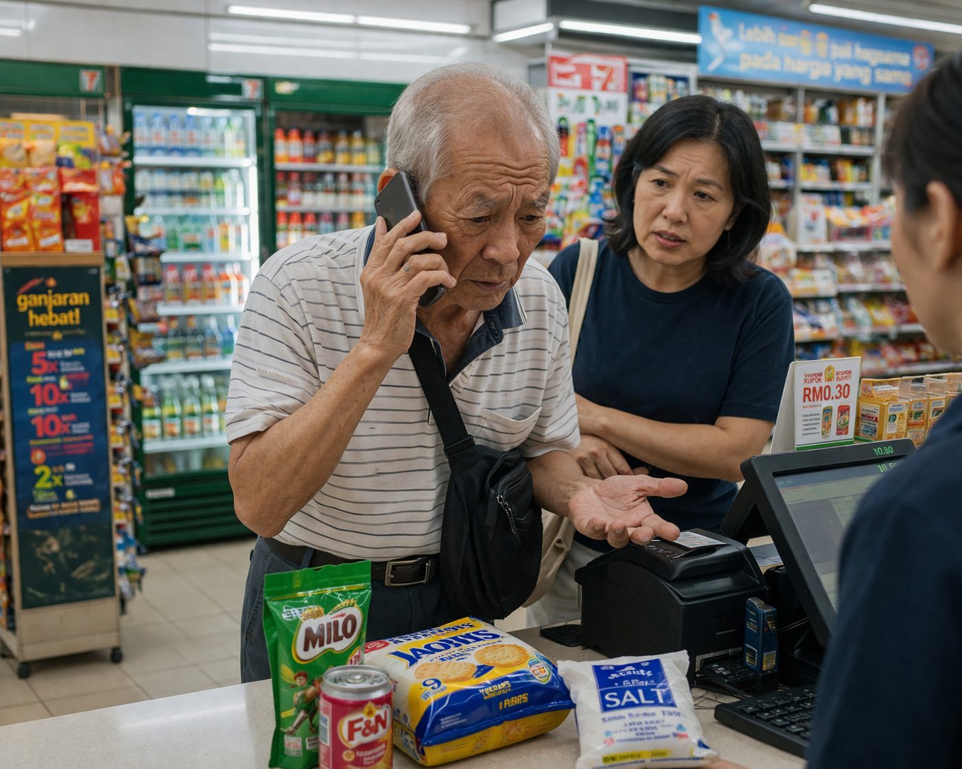 wk asking help from son