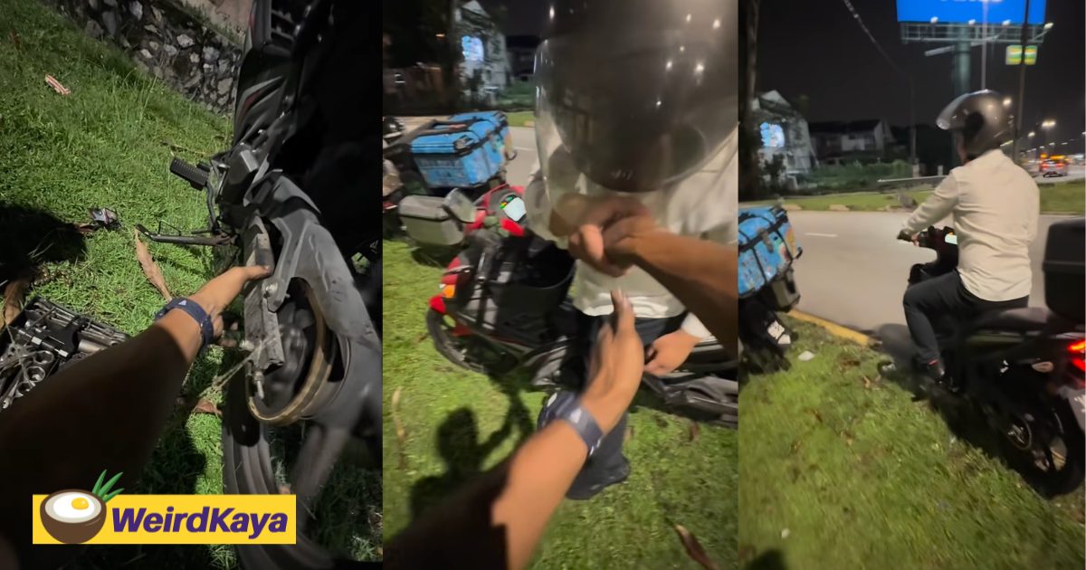 “Do You Have Money To Eat Later?”- M’sian Mechanic Fixes Man’s Motorbike For Free At Midnight, He Tears Up & Hugs Him | WeirdKaya