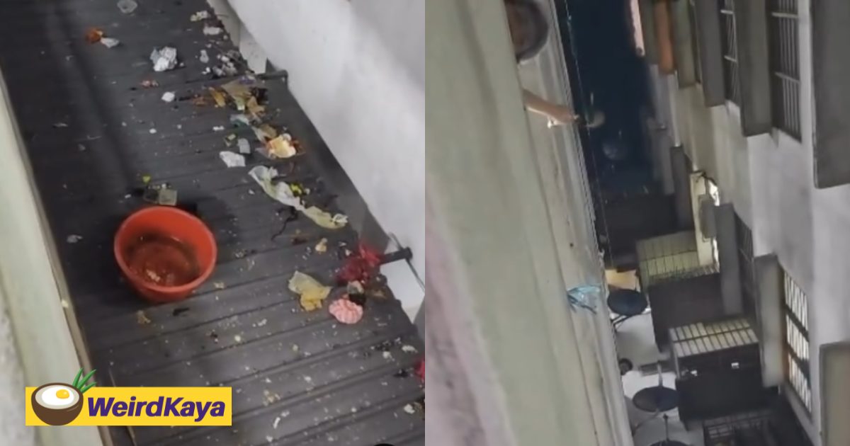 M’sian Calls Out Flat Residents For Throwing Trash From Upper Floors, Says It Happens Almost Daily | WeirdKaya