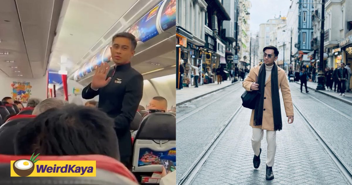 “Let Me Handle” – Abang Flight Attendant Becomes M’sians’ Favourite For Handling Flight Drama Calmly | WeirdKaya