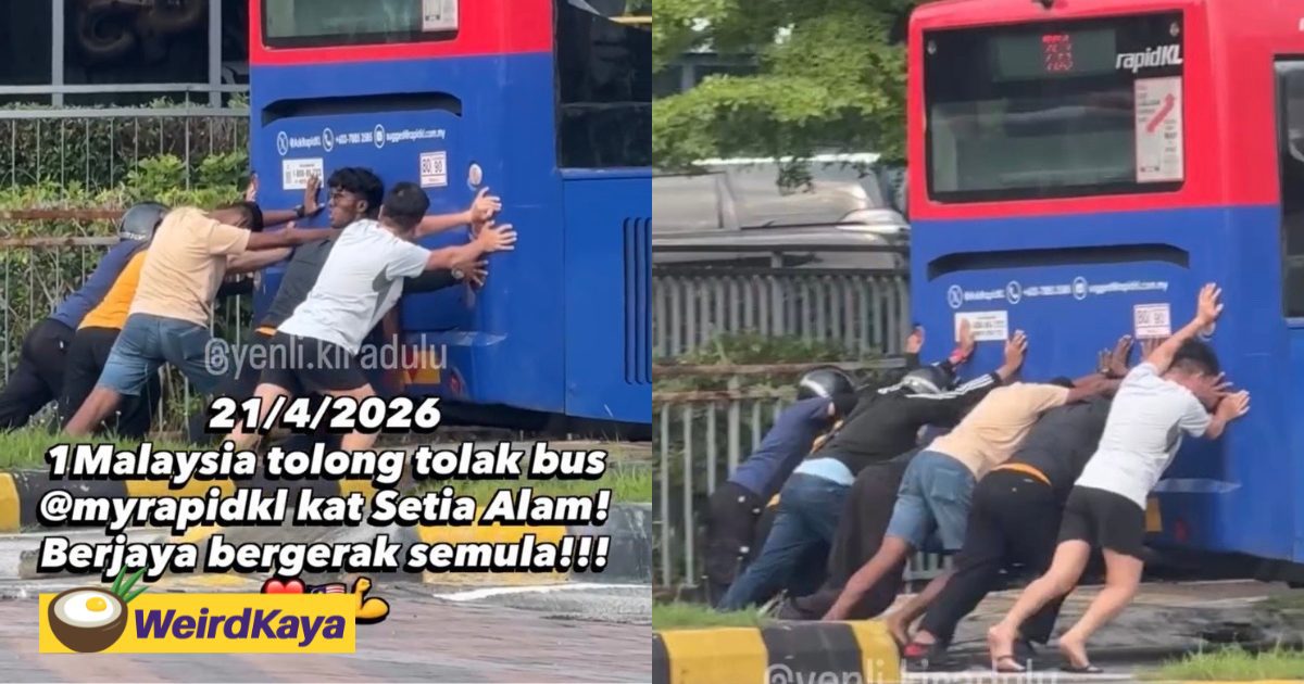 M’sians Come Together To Push Stalled RapidKL Bus, Warms Netizens’ Hearts | WeirdKaya