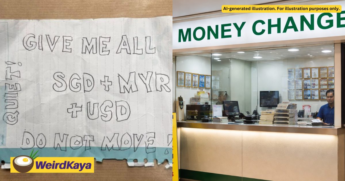 ‘Give Me All SGD, MYR & USD’- Man Tries To Rob S’pore Money Changer With Handwritten Note | WeirdKaya