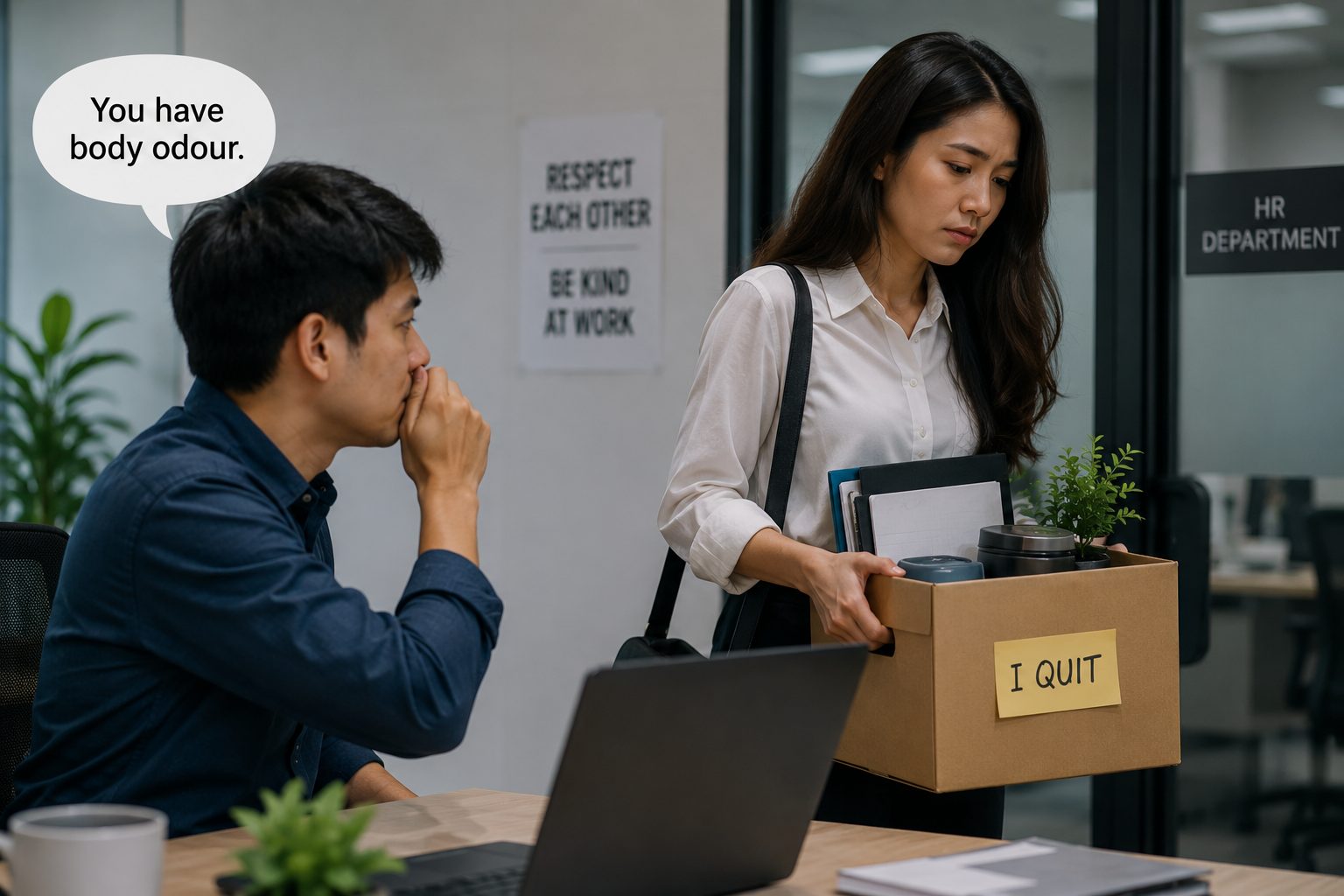 wk awkward farewell in the workplace