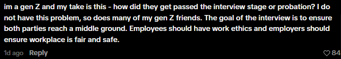  wk comment on gen z employee ( ) 