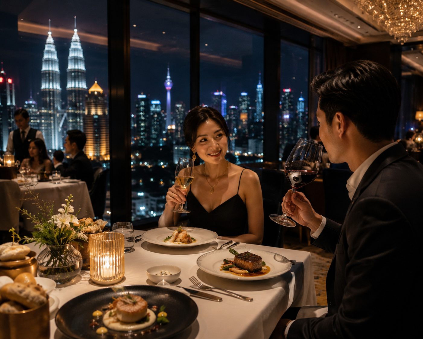  wk elegant rooftop dining with city skyline 