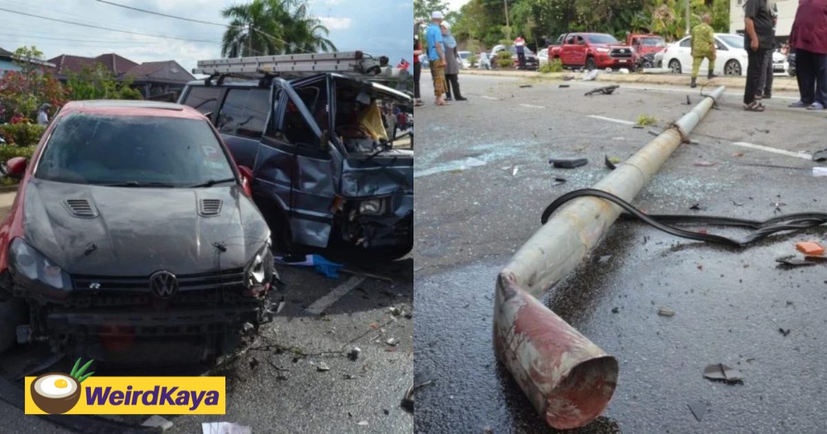 18yo M’sian Teen Loses Head After Lamp Post Falls On Top Of Van He Was In With Dad | WeirdKaya