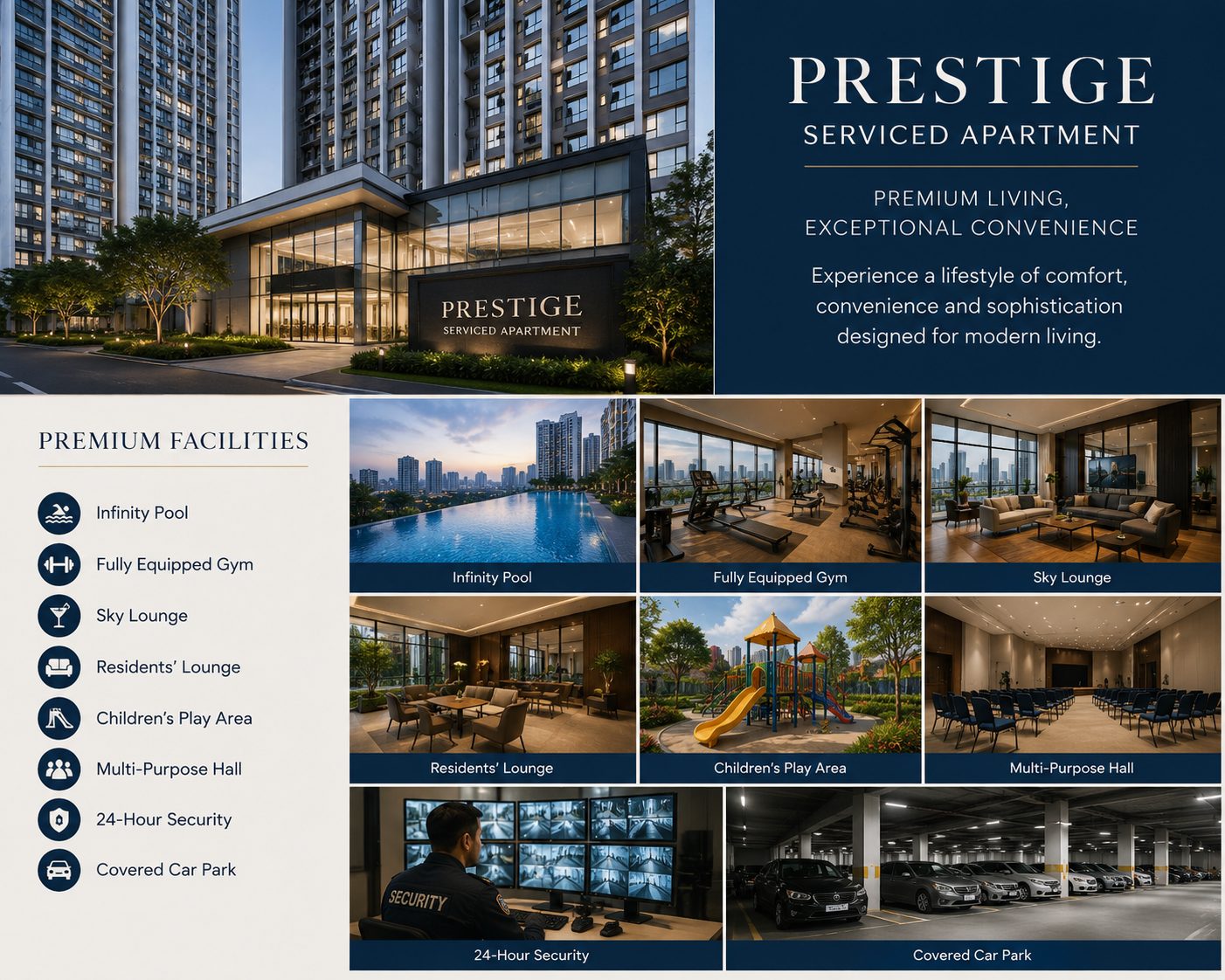  wk prestige serviced apartment brochure design 