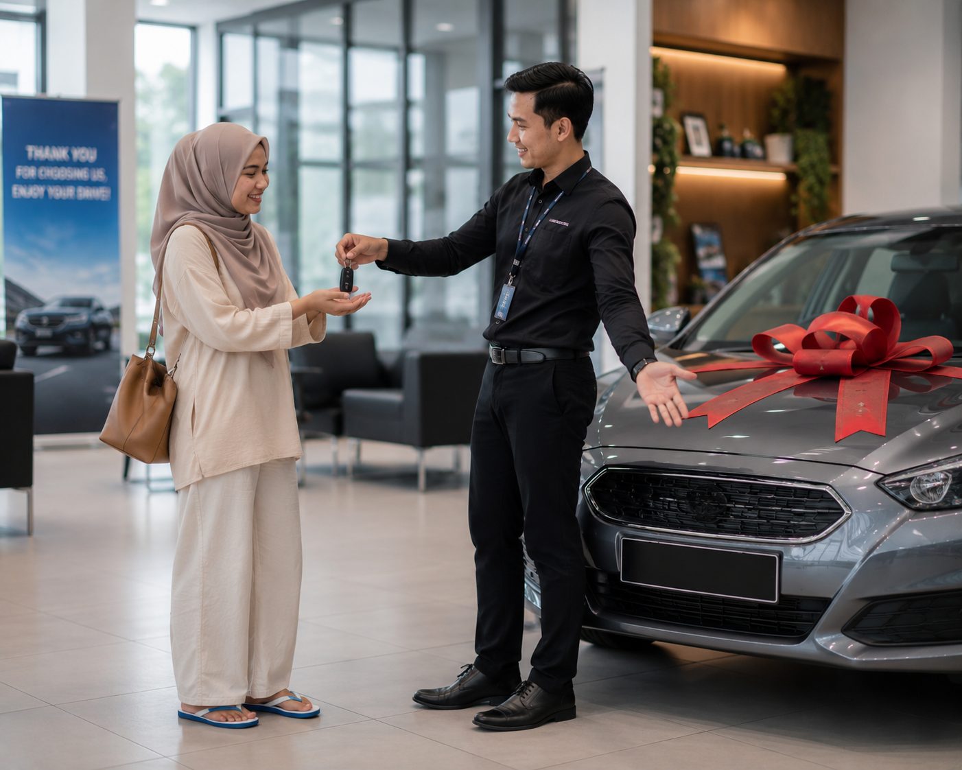  wk sale man show woman to her car 