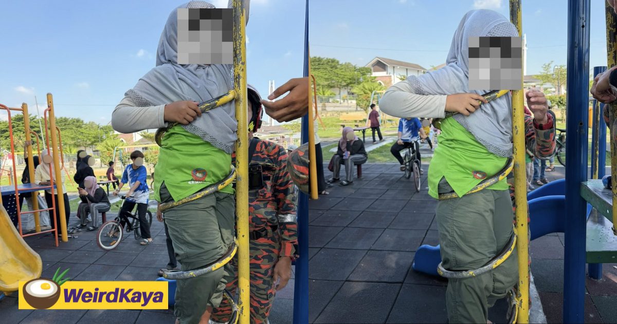 Abang Bomba Work To Free Girl Who Got Stuck In Spiral Climber At Puchong Playground | WeirdKaya