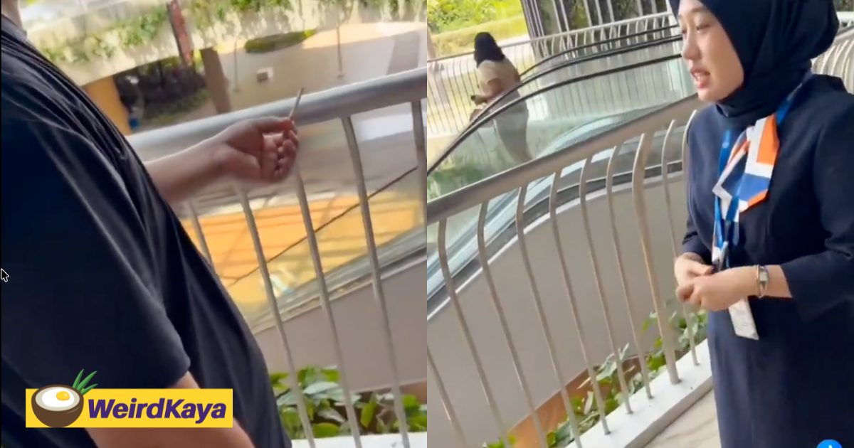 Man From China Confronts & Pushes Bystander Who Told Him Not To Smoke At Non-Smoking Area In JB | WeirdKaya