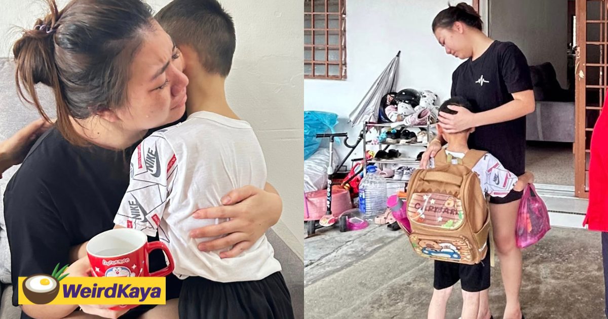 26yo M’sian Mum & Son Hug For The Last Time As She Leaves For S’pore To Give Him A Better Future | WeirdKaya