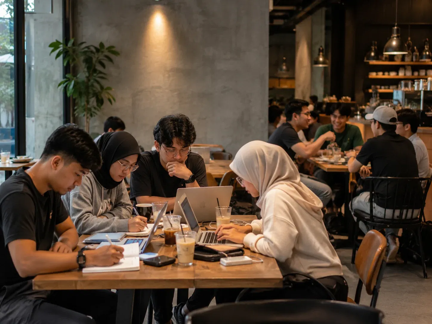  wk cozy study session in a modern cafe 
