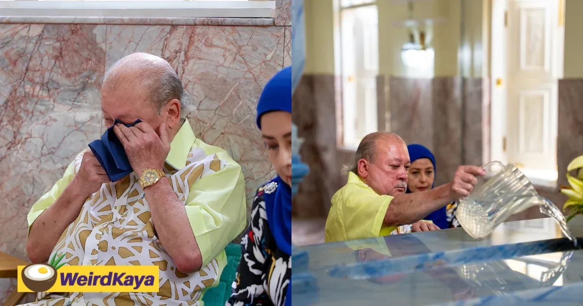 Agong Sheds Tears While Visiting Grave Of Late Son Who Passed Away From Liver Cancer | WeirdKaya