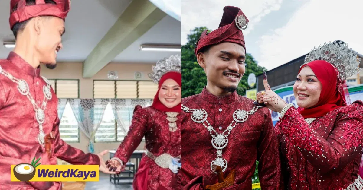 wk m’sian newlyweds pause their wedding celebration to vote in johor state election