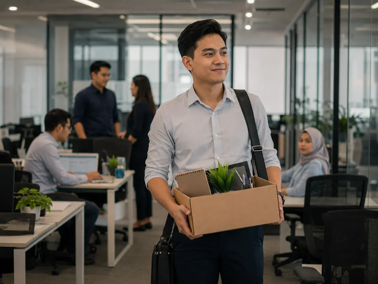 wk packing up at the modern office