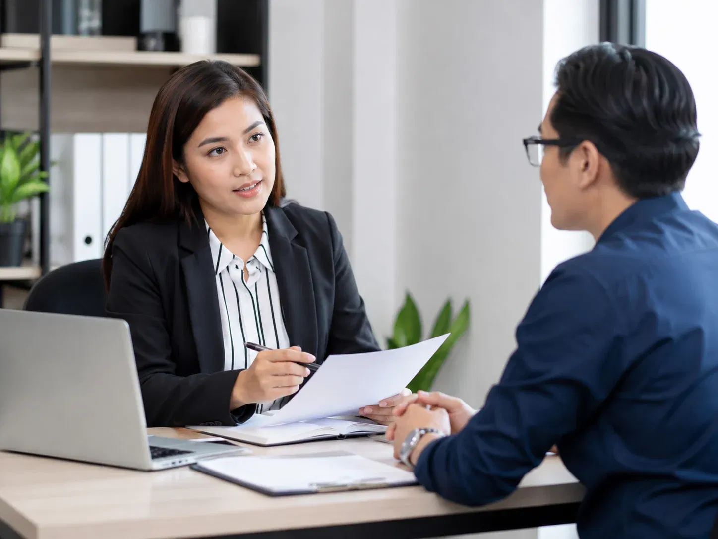 wk professional discussion in a modern office