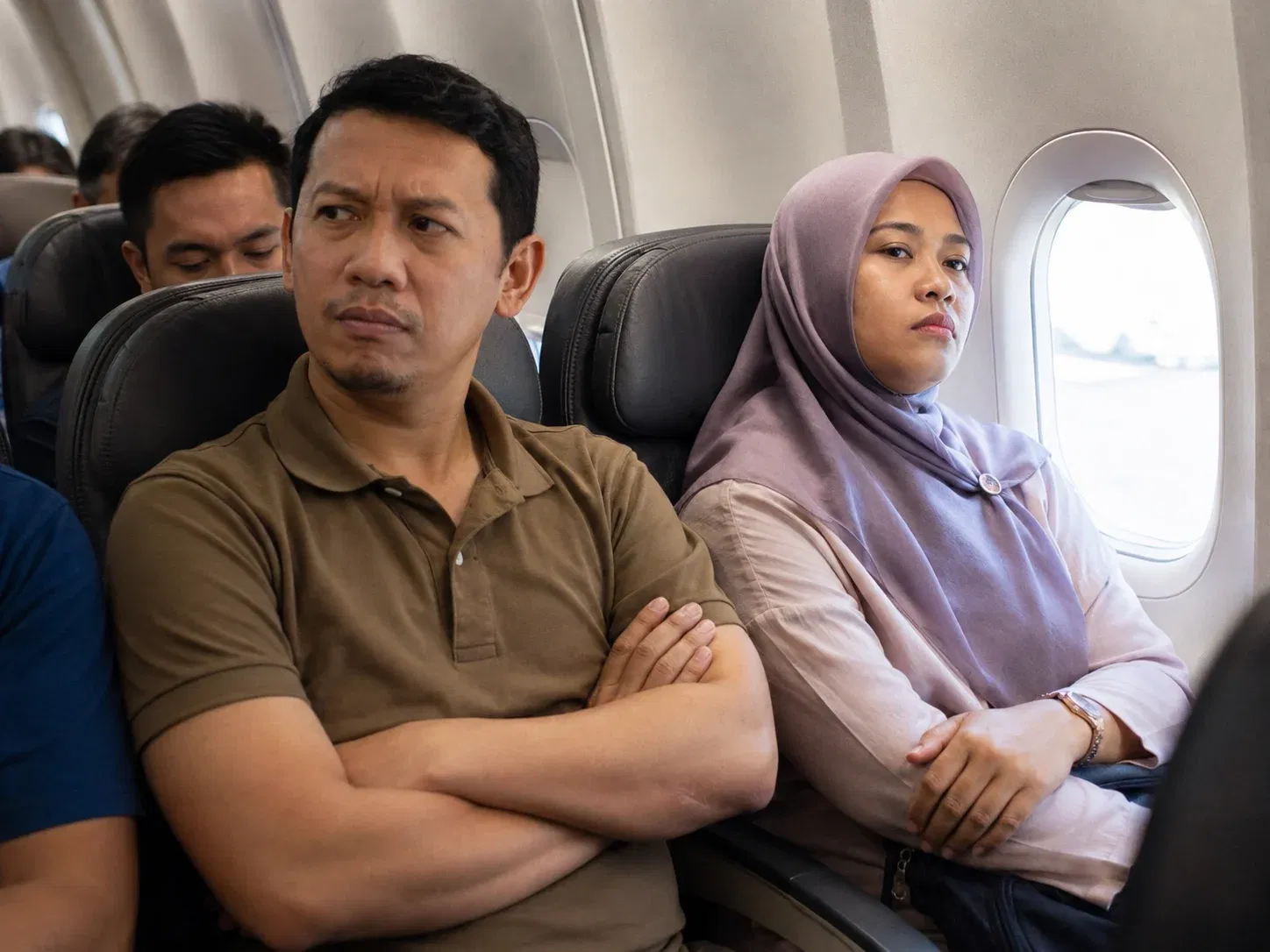  wk tense airplane ride with quiet passengers 