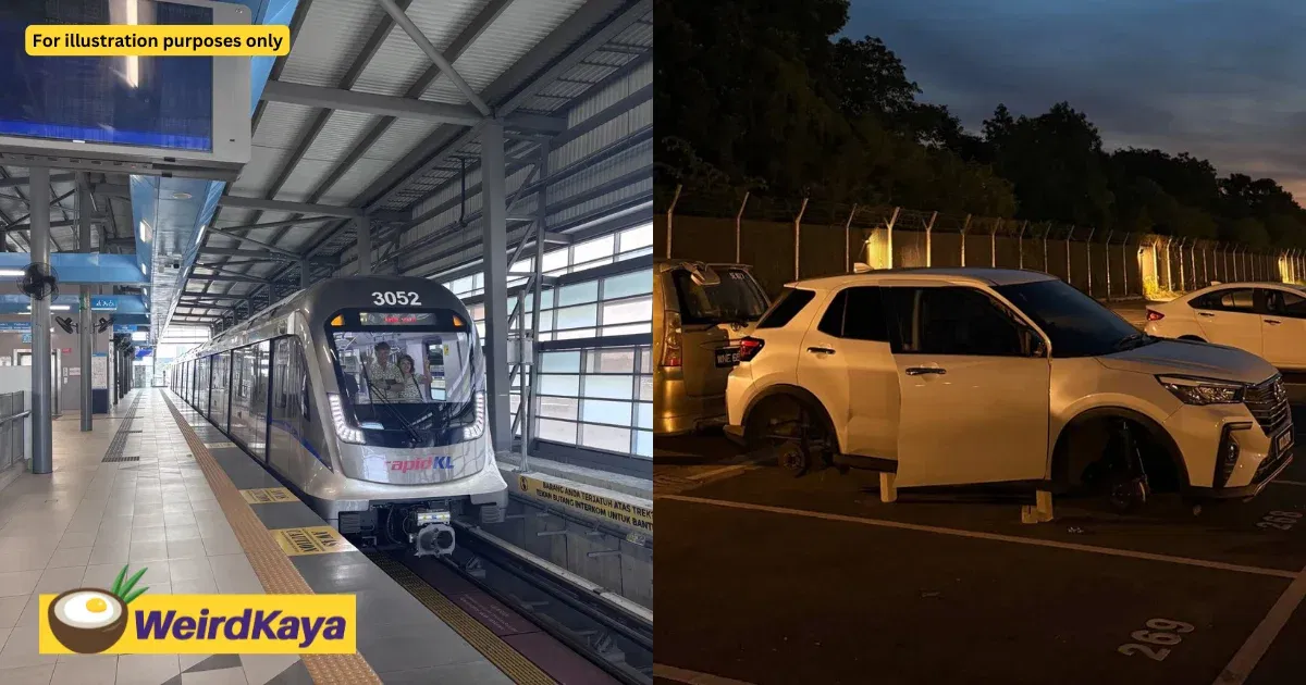 M’sian Woman’s 2 Tyres & Rims Stolen While Car Was Parked Near LRT3 Bukit Tinggi | WeirdKaya