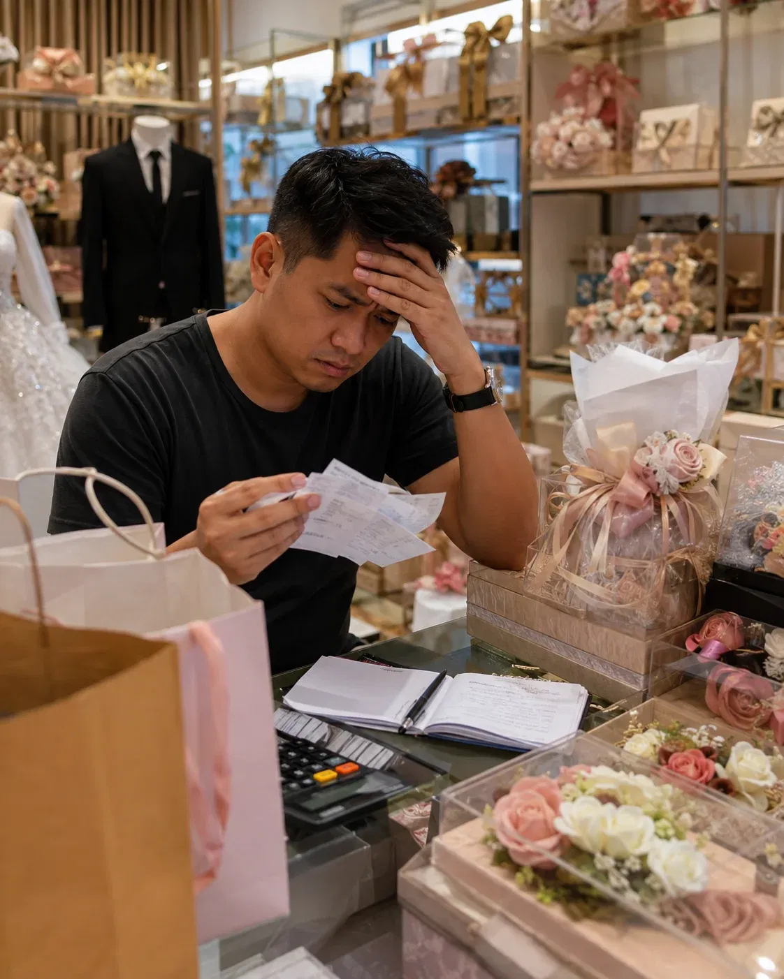  wk overwhelmed in the wedding gift shop 
