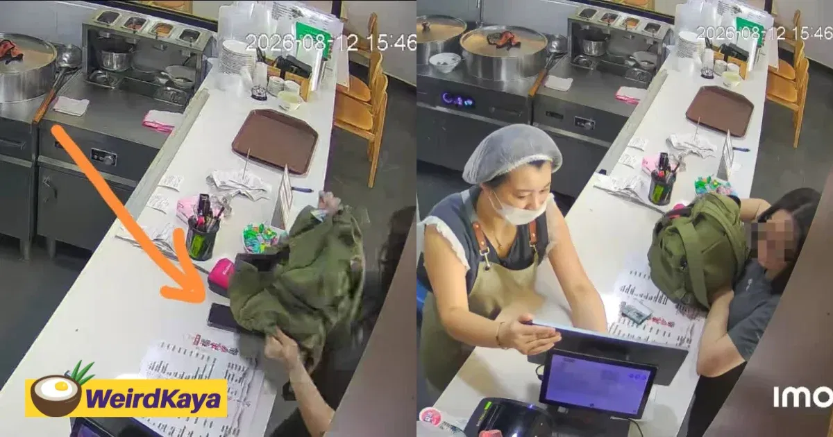 Woman Allegedly Steals Handphone In Full View Of CCTV From Cashier Counter In Penang