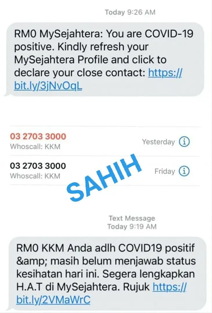 Not a scam! Moh urges the public to not ignore calls or messages from the number 03-2703 3000 | weirdkaya