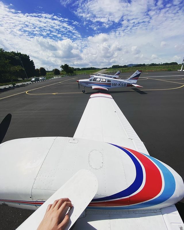 Plane parking in the airport