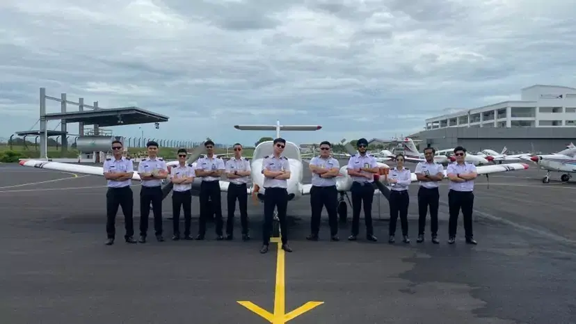 Flying school pilot graduates