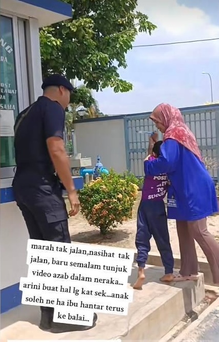 Malaysian mum brings son to police station for disturbing his classmates