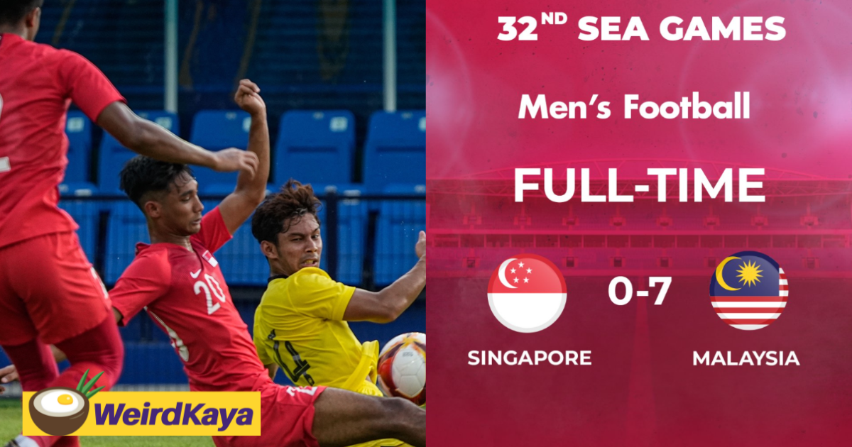Singaporean football team gets trashed 0-7 by malaysia in final sea games 2023 match | weirdkaya