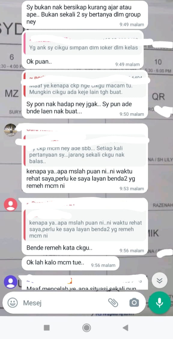 'i hope you have hands to reply to my question' - m’sian mum slammed for rude message in school whatsapp group