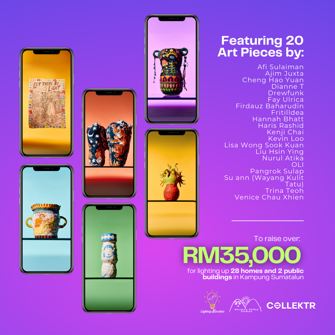Collektr to host exclusive charity art auction featuring local artists to light up borneo with hydroelectric | weirdkaya