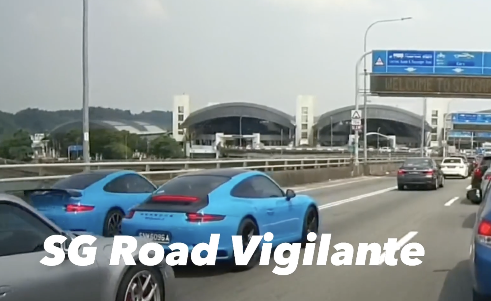 4 sg-registered porsche cars skip queue at johor-sg causeway 2