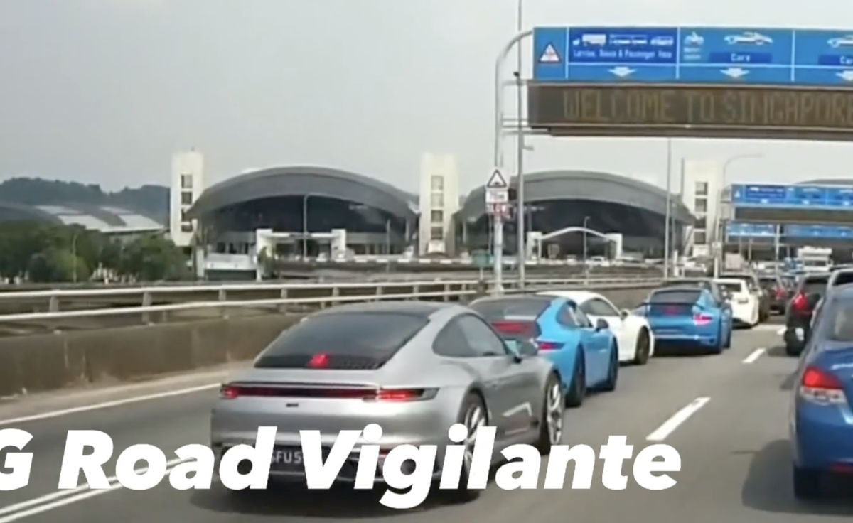 4 sg-registered porsche cars skip queue at johor-sg causeway 3