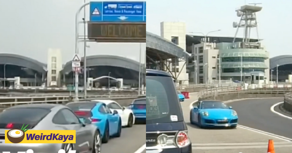 4 SG-Registered Porsche Cars Skip Queue At Johor-SG Causeway, Get Sent Back To Queue Up Again 
