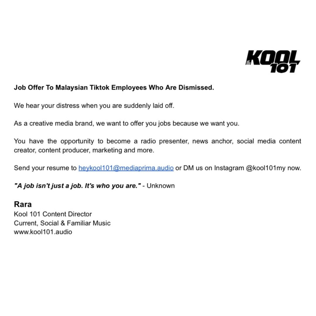 Kool101 job opportunity