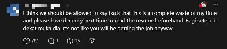 'Why Even Call Me In The 1st Place?' — M'sian Gets Rejected After 5-Min Job Interview comment 3