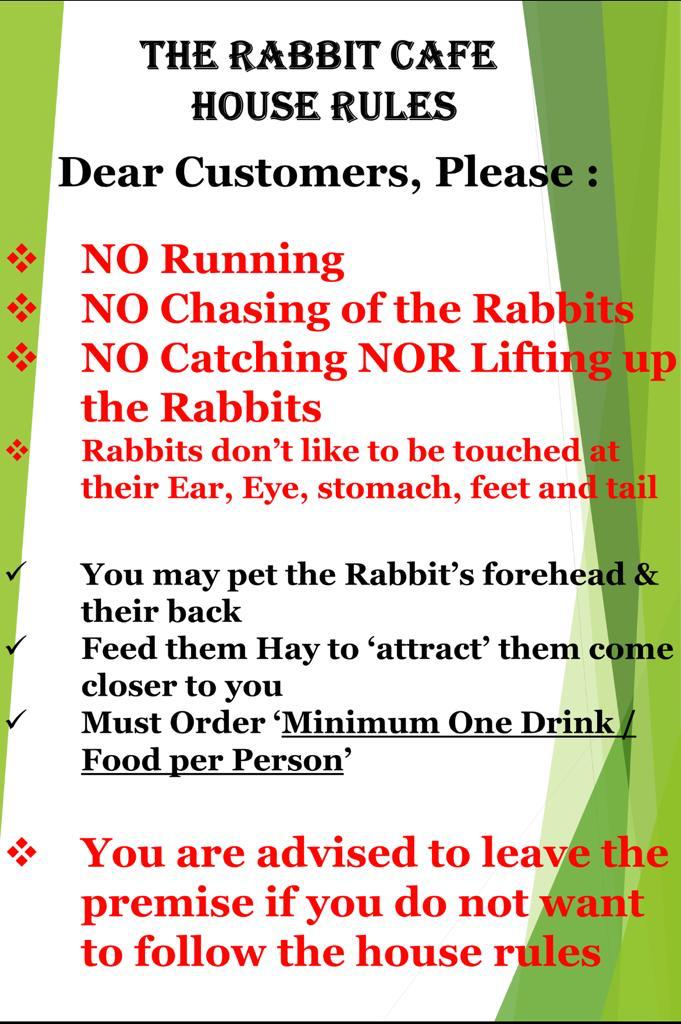 The rules sets by the rabbit cafe owner