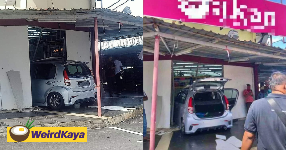 75yo woman crashes myvi into supermarket at manjung | weirdkaya