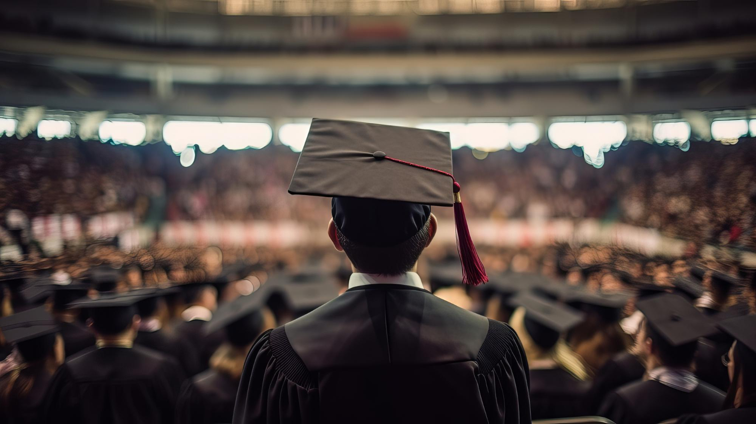 Graduates at the graduation ceremony.