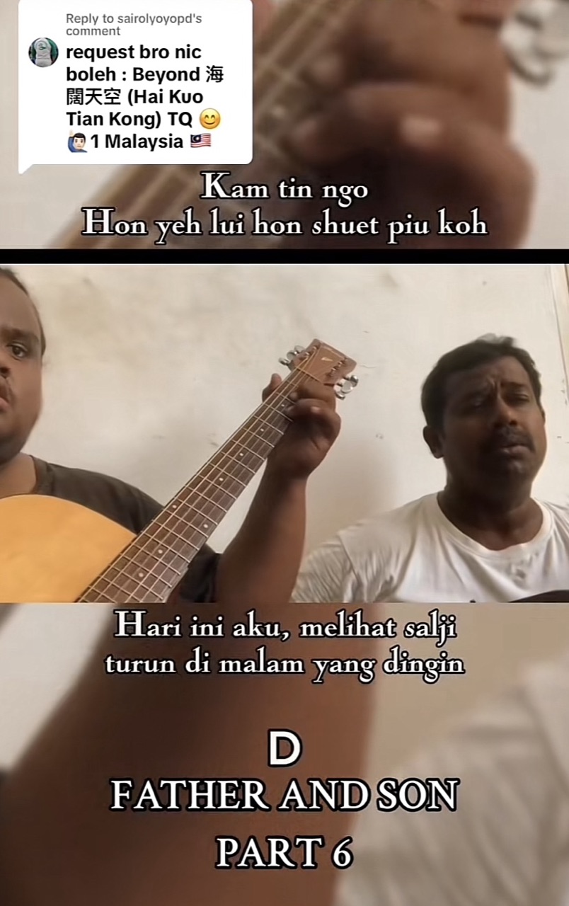 M'sian father and son singing canto song by beyond
